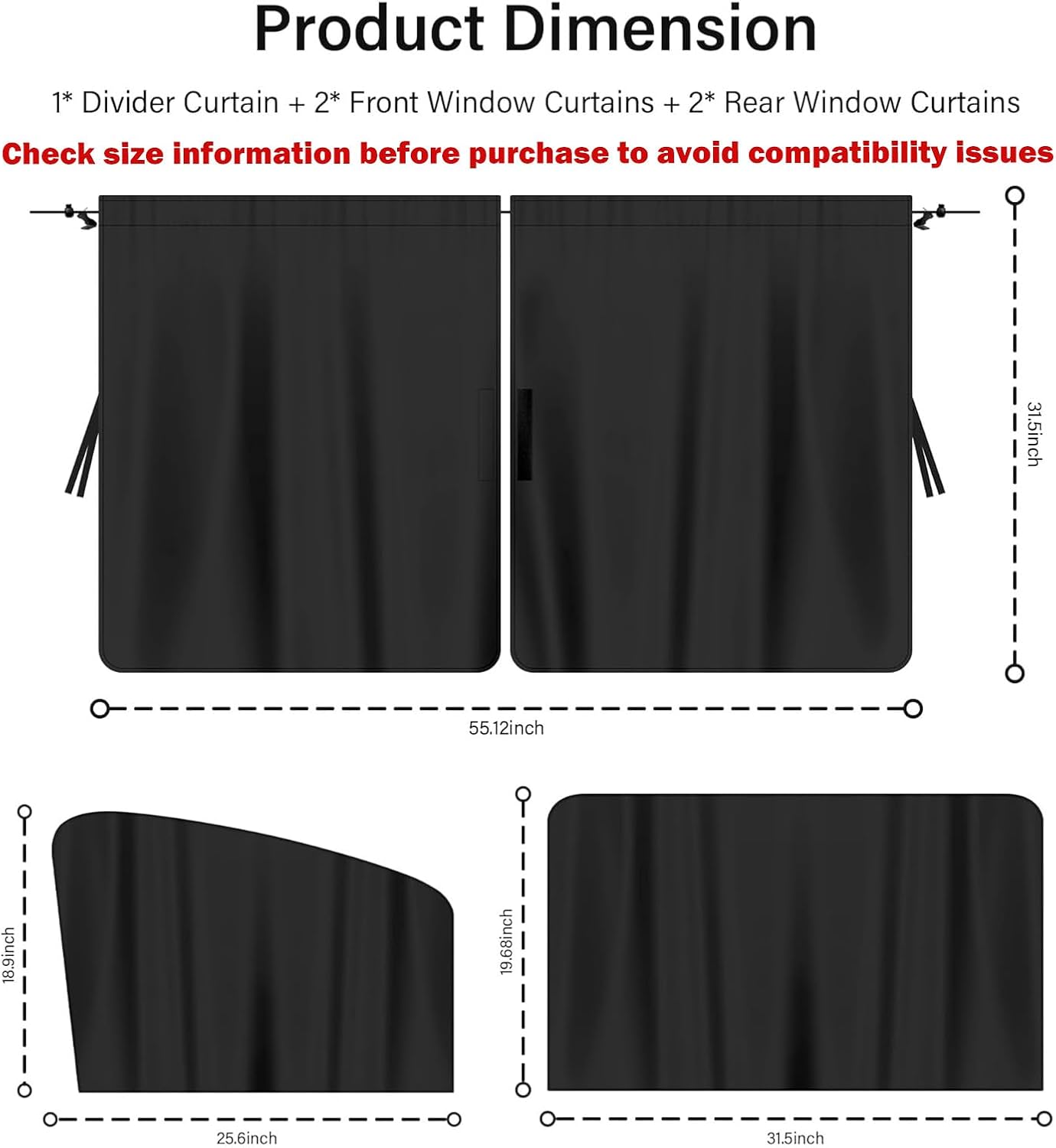 5PCS Car Window Shades Kit,Car Privacy Window Cover for Light Blocking and Privacy,Universal CCar Sunshade for Baby CCar Accessories Interior for Sleeping Traveling Camping (5PCS) image 2
