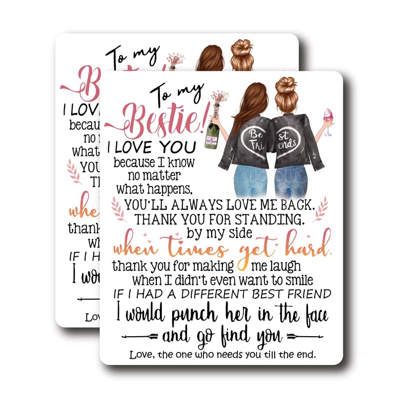 Stickers vinyle laminé de qualité supérieure Bestie Best Friend FHJ024 durables 12,7 cm