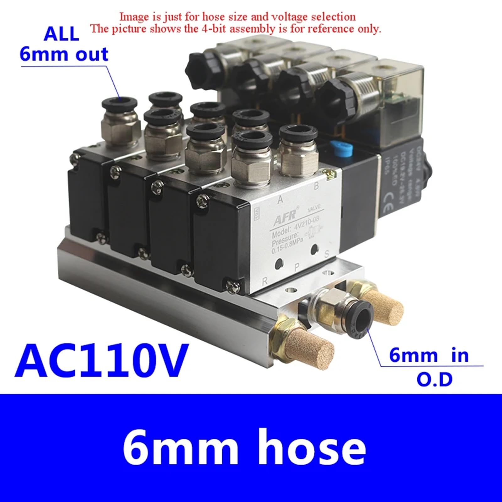 4v210-08 Válvula neumática de colector Válvula solenoide 5/2 Grupo de válvulas Isla de válvulas Válvula de inversión de Cilindro Distribuidor neumático(2 Combinations)