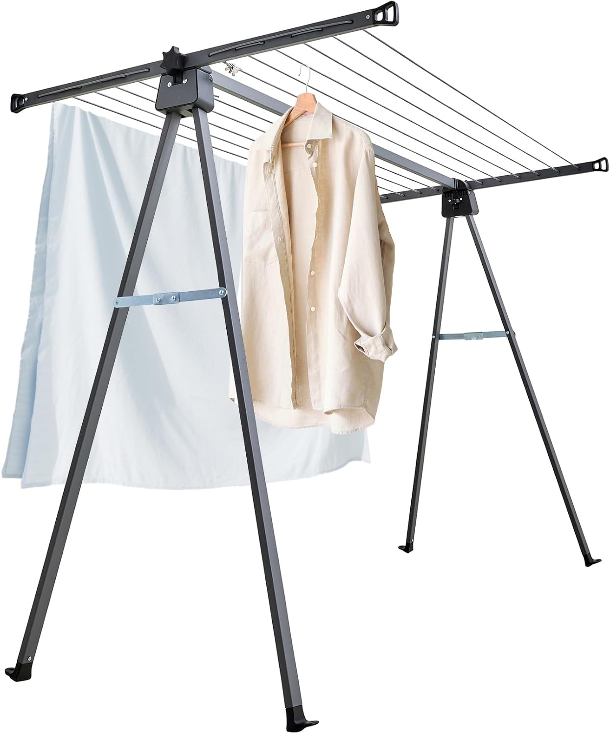 Aline Clothes Drying Rack Folding Outdoor Clothesline, Heavy Duty Stainless Steel Laundry Drying Rack, Foldable Portable Clothing Dryer 46 Feet