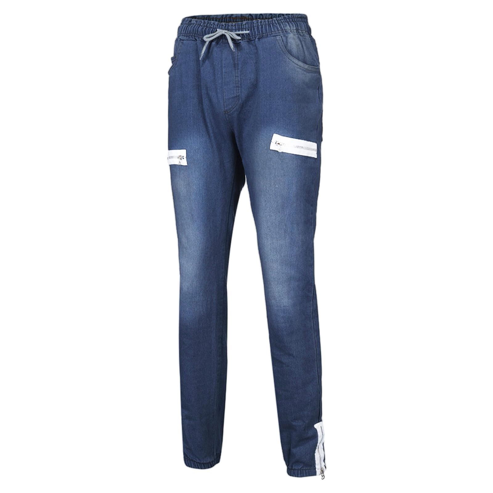 Jeans Uomo Slim Fit Strappati, Pantaloni Uomo Jeans Gamba Dritta Strappato Elasticizzati Pantaloni Uomo Elegante Casual Skinny Blu Jeans Regular Jeans Leggeri Moda Versatile per Tutte Le Occasioni