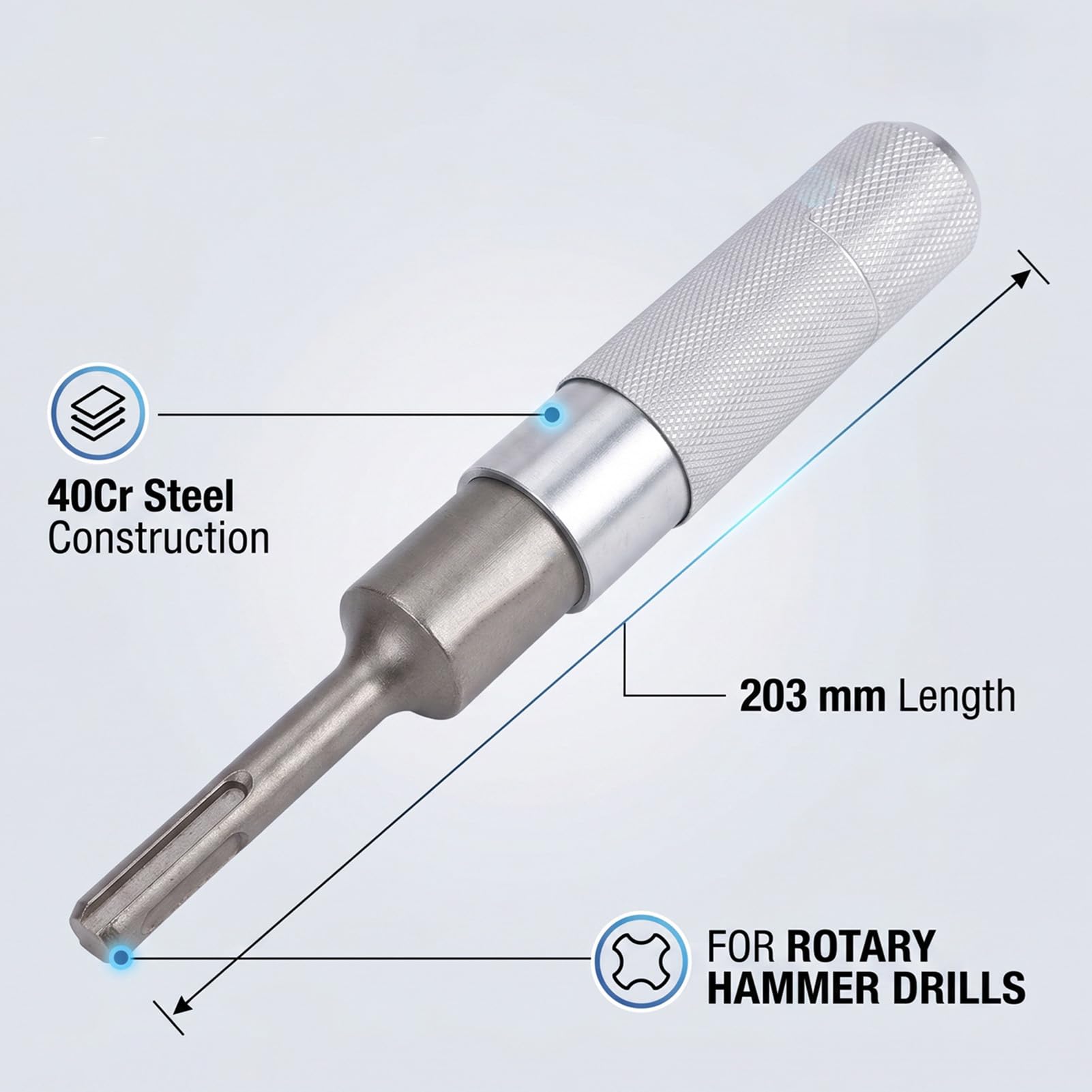 Adapter SDS Plus na SDS Max 203mm 40Cr Konwerter Wiertarki Udarowej