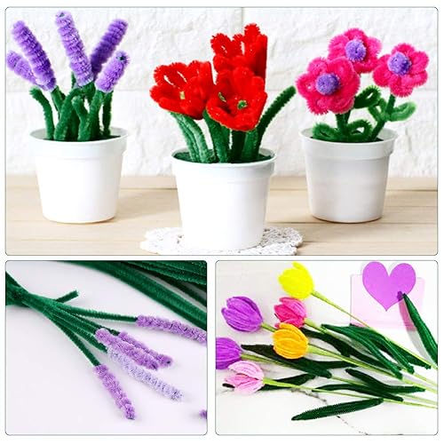 Miniatura 9 de Zxiixz 200 limpiapipas, tallos de chenilla verde oscuro y blanco, limpiadores de tuberías creativos para el día de San Patricio, decoración de