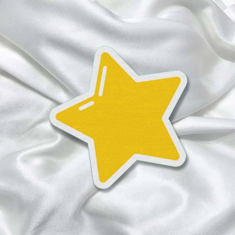 THE SQUEAKY STORE Star Shape Girly Fashion Printed Iron On Patch for T-Shirts, Bags, Jeans 7x7cm