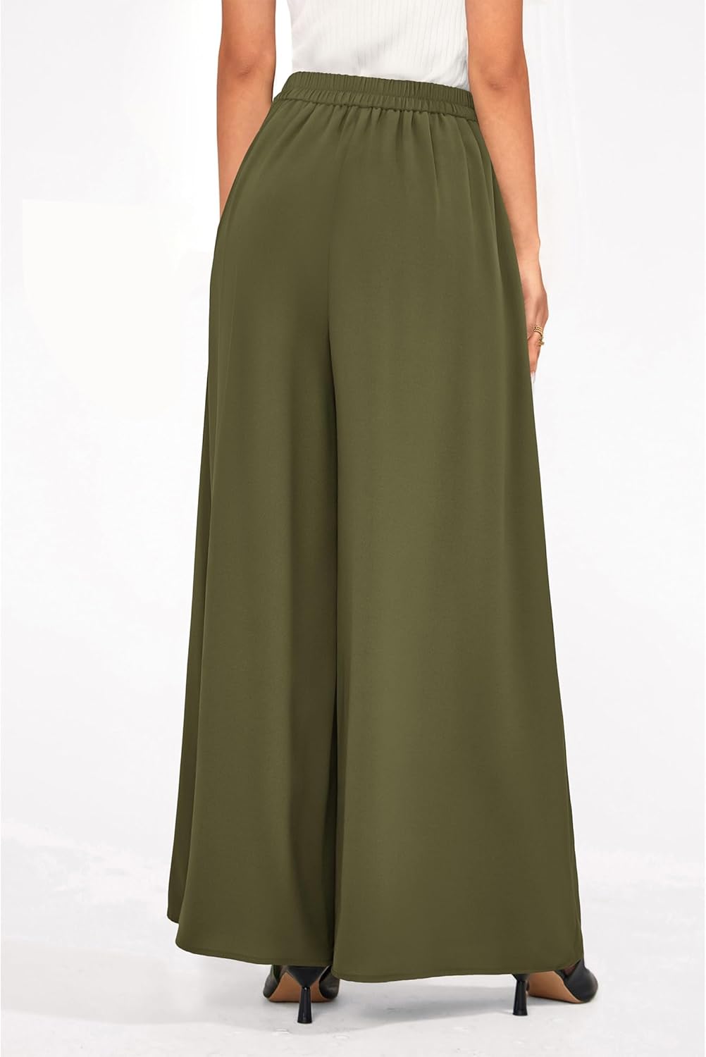 KIRUNDO Palazzo Pants for Women Dressy 2026 Spring Slacks Wide Leg High Waisted Business Casual Work Trousers with Pockets - Image 2