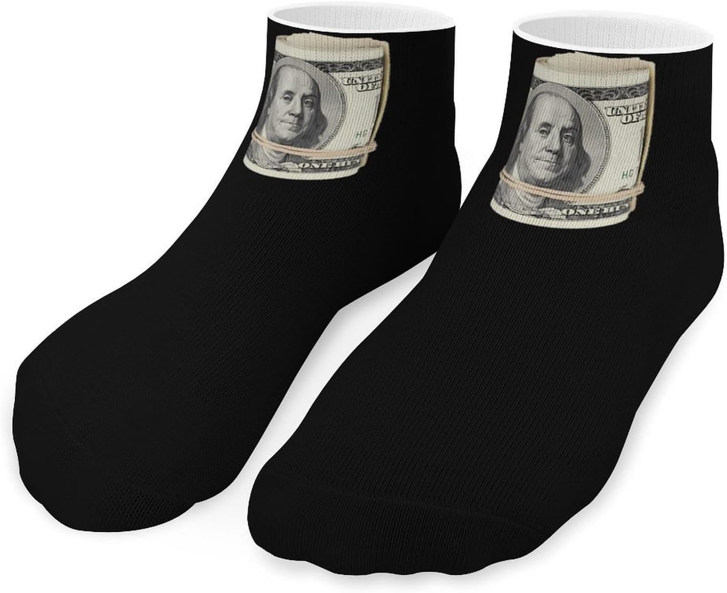 Money Roll 100 Hundred Dollar Ankle Socks for Men Women Low Cut Crew Sock Casual Sports Clothing