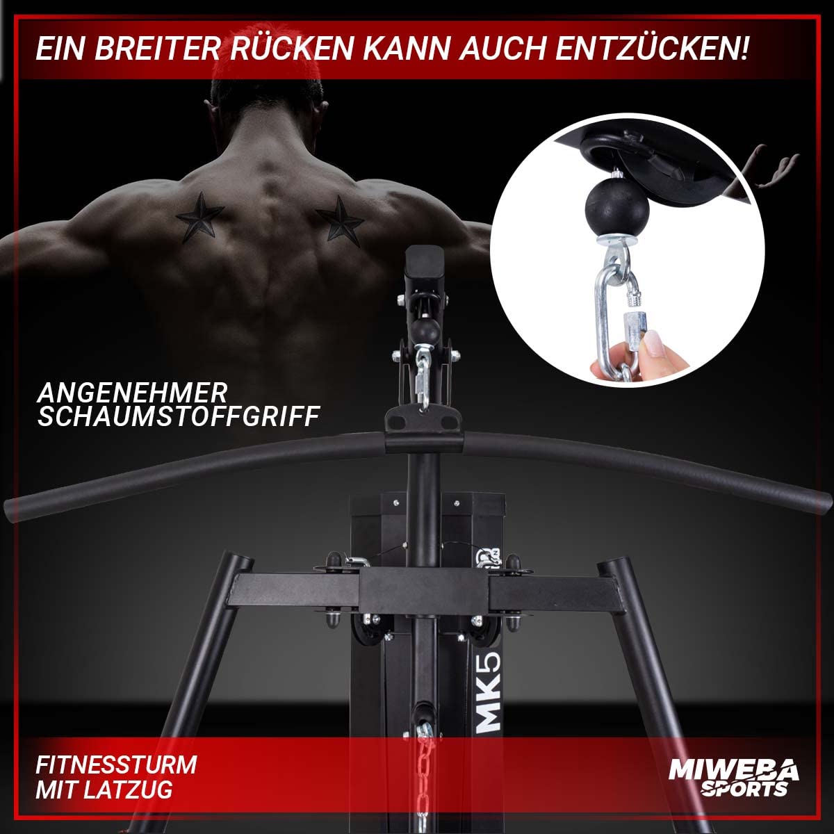 Miweba Sports Kraftstation MK500 | 60 kg Gewichte - Fitnessgeräte für Zuhause - Fitness - Heimtrainer - Bauchtrainer - Hometrainer - Butterfly - Bodybuilding - Krafttraining - Homegym - Fitnessstation