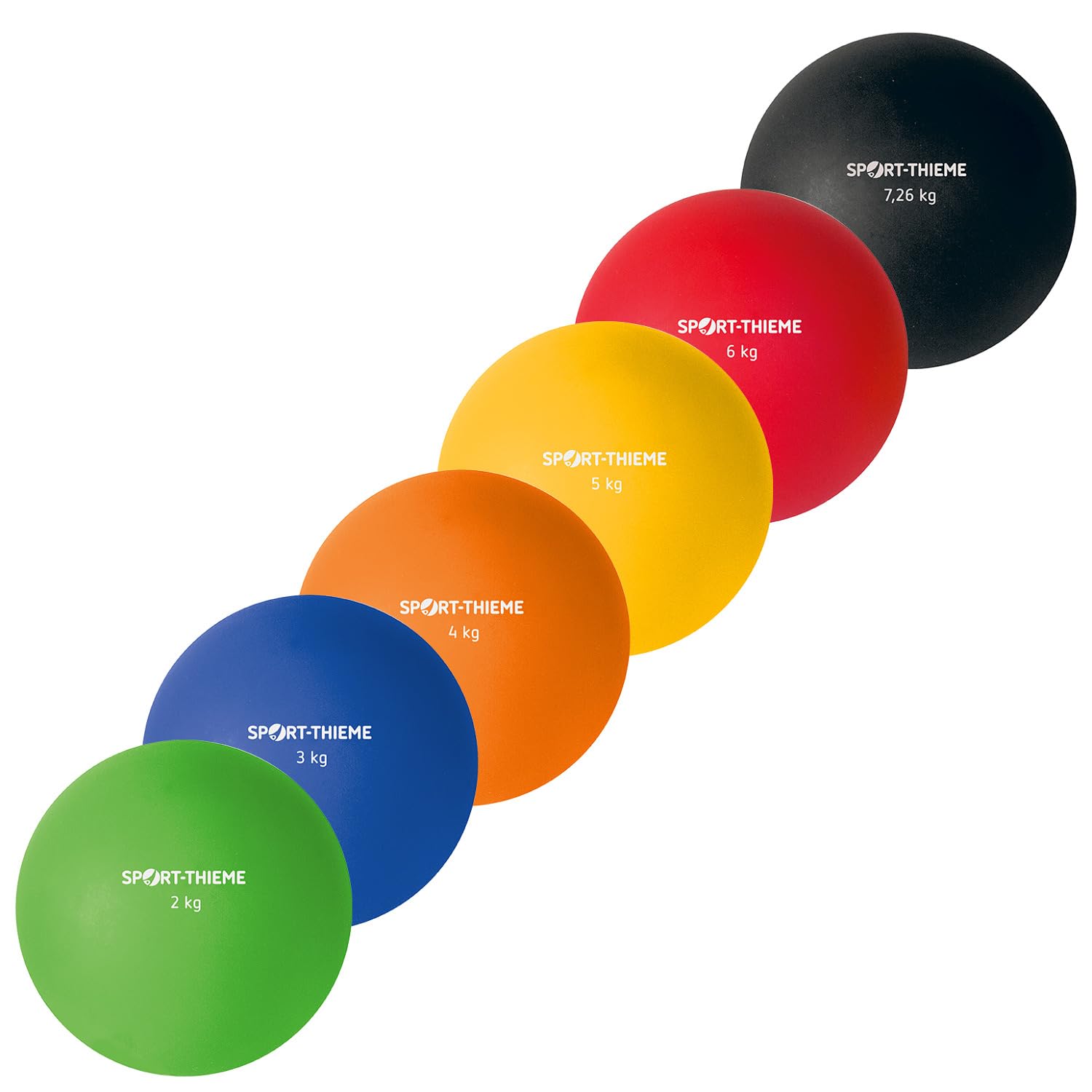 Sport-Thieme Stoßkugel Kunststoff | Indoor & Outdoor | 2kg - 7,26kg | Hallenstoßkugel | Griffiges Material | Eisenschrotfüllung Markenqualität
