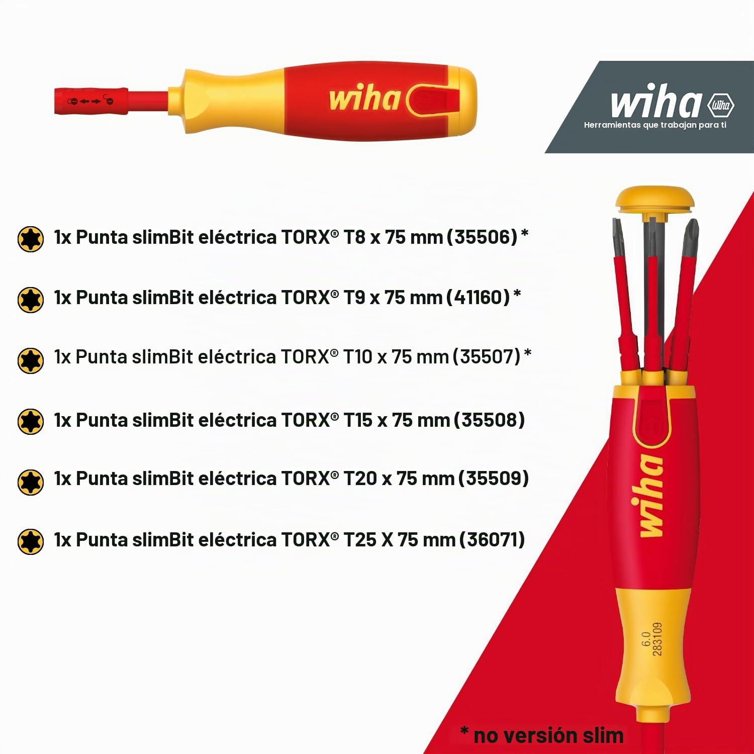 Destornillador con cargador LiftUp electric SB 2831-09021 LiftUp electric; Schlitz, PH, SL/PZ 6tlg