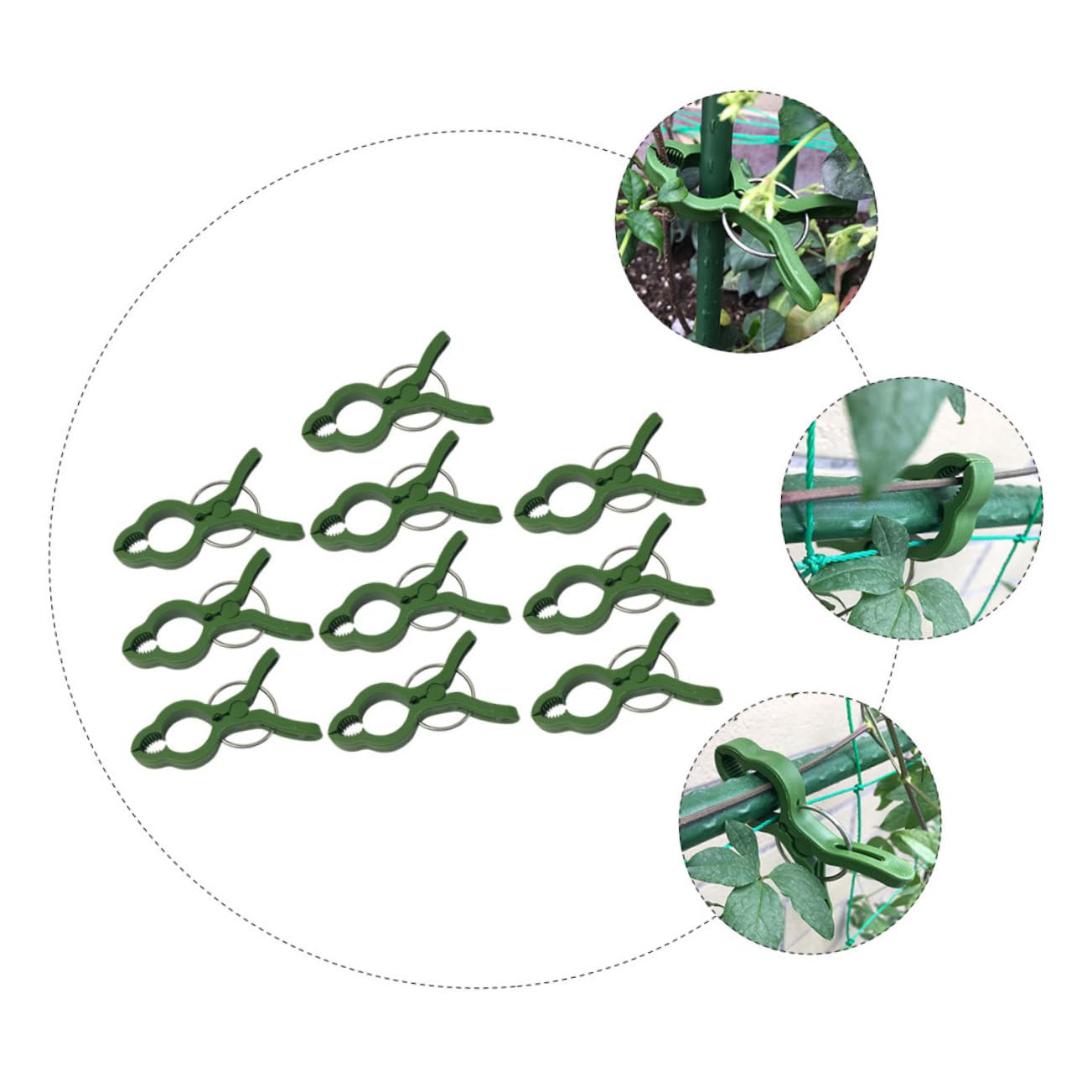 UPKOCH 5 Sätze Orchideen-Clip Klammern Zum Stützen Von Orchideen Festsetzung Gartenpflanzenklammern Klemmbausteine Pflanzen Fester Clip Pflanzen Feste Klammern Plastik Grün 10 Stück * 5