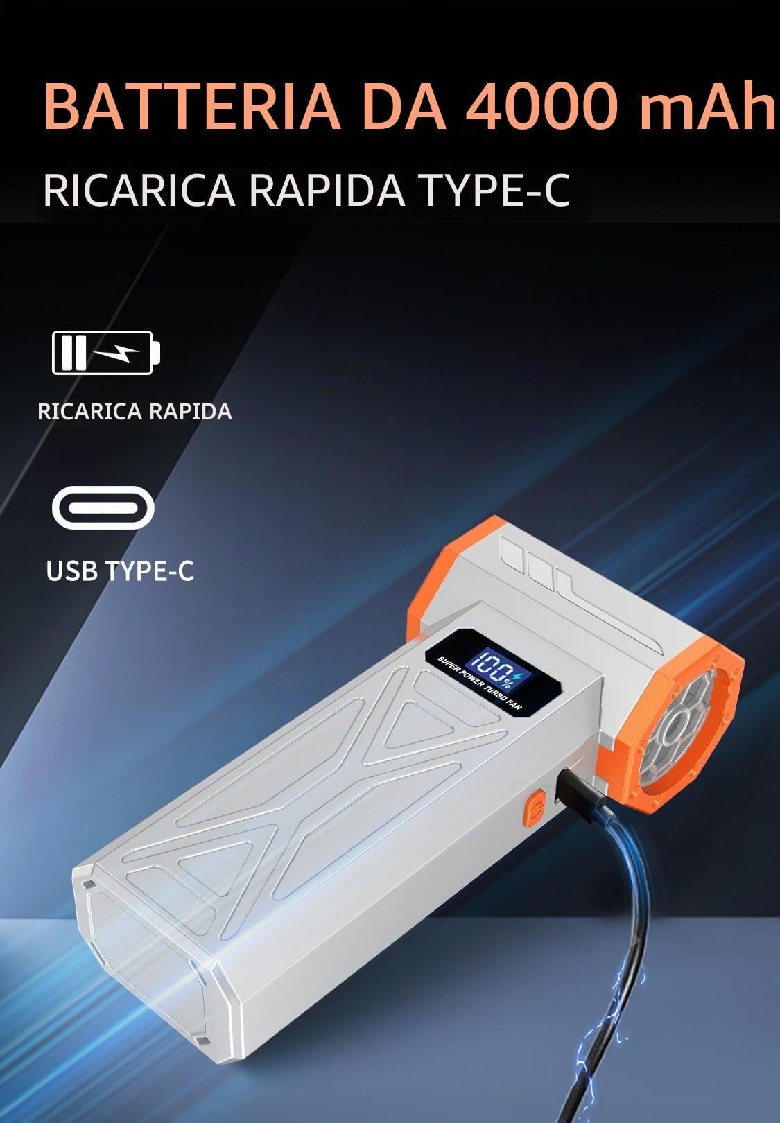 AS-S50 Aria Compressa Elettrico Rimuovi Polvere, 130000RPM & 4 Velocità Air Duster Soffiatore PC con Batteria Ricaricabile Per PC, Tastiera, Ufficio, Auto Puliz
