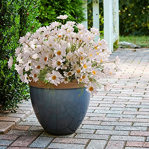 Image of EVER WIN Artificial White Flowers for Decoration Table Centerpieces - Silk Faux Flowers Daisies Colorful Flowers Bouquets with Stems for Table Centerpieces Decoration Outdoors - 12 Bundles