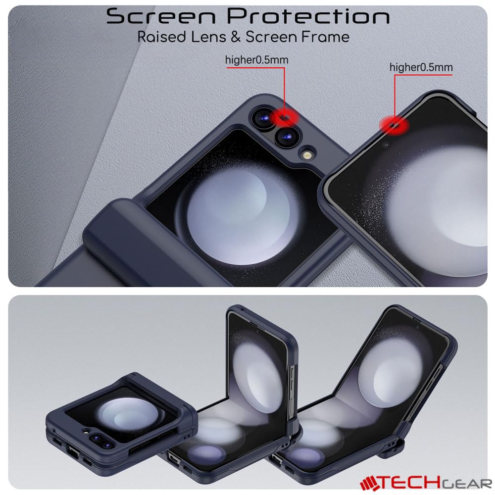 TECHGEAR Coque Samsung Galaxy Z Flip 6 avec porte-cartes Protection robuste Bleu