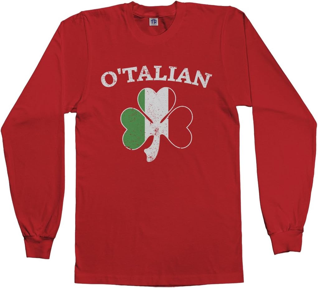Threadrock Men's O'Talian Italian Irish Shamrock Long Sleeve T-Shirt