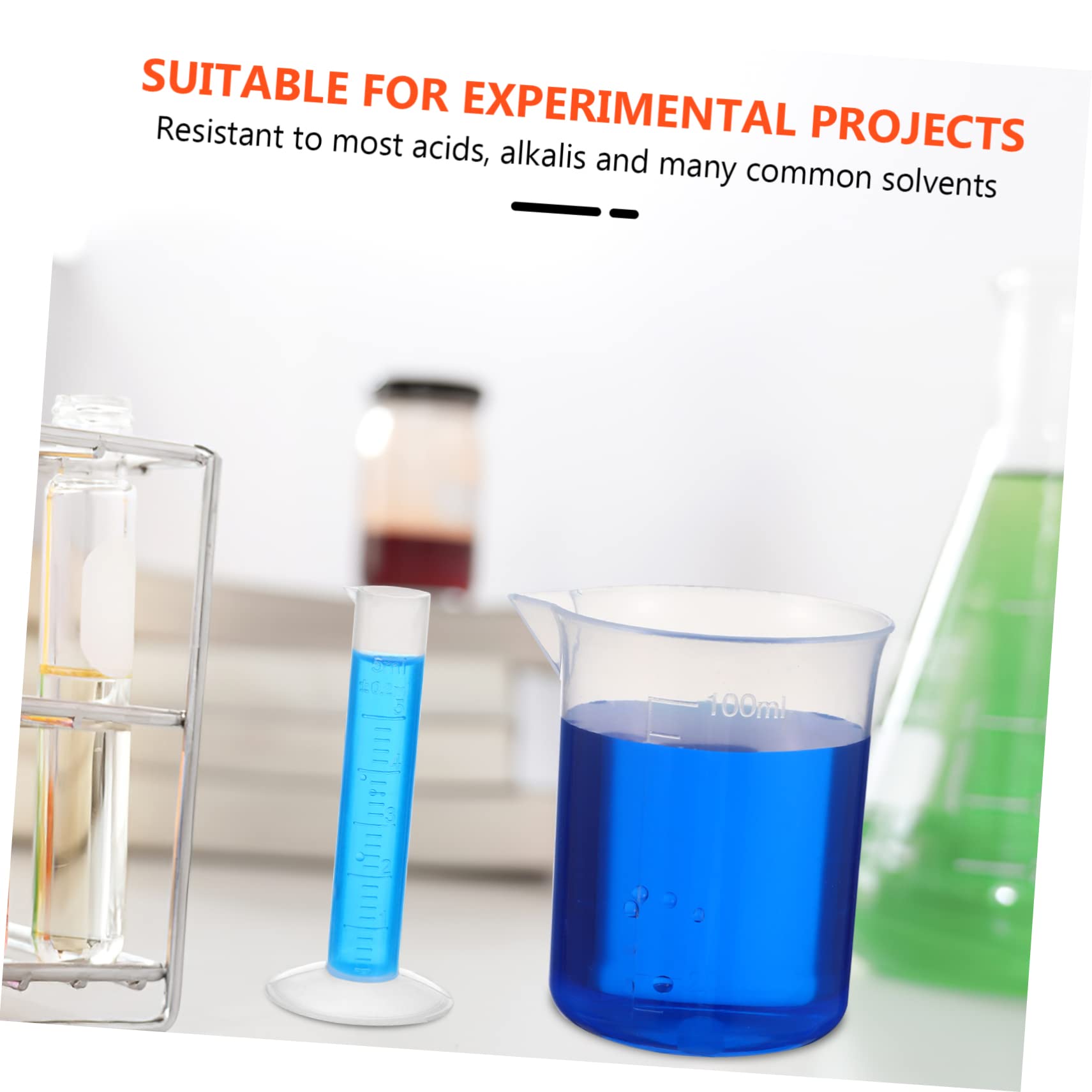 Gatuida 3juegos Cilindros Graduados De Plástico Pipetas De Transferencia y Cepillos Para Tubos Herramientas De Medición Para Laboratorio y Cocina