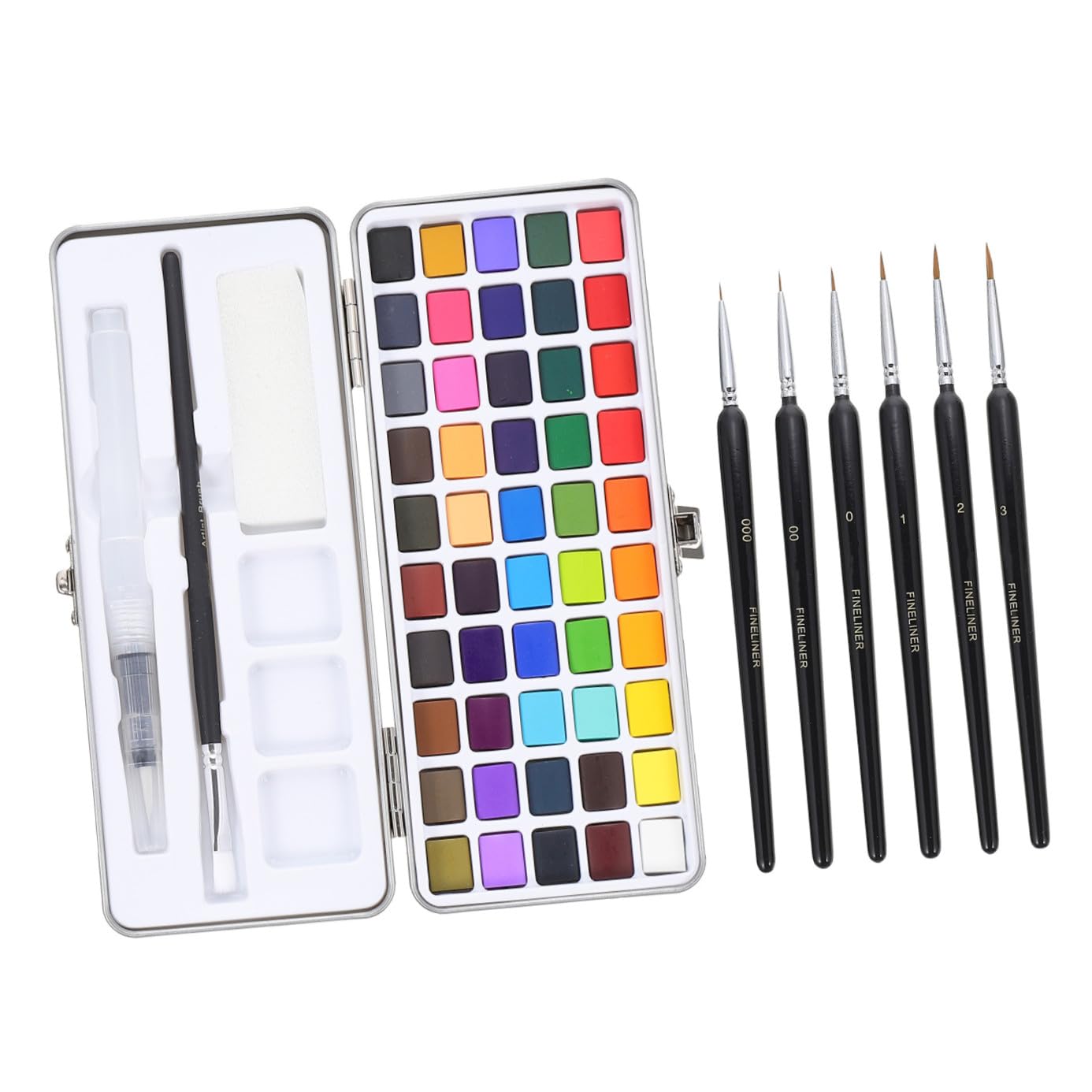 Gadpiparty Kit de Peinture à L'aquarelle Solide 50 Couleurs, Coffret en Fer Portable pour Dessin et Peinture, pour DIY et Artistes