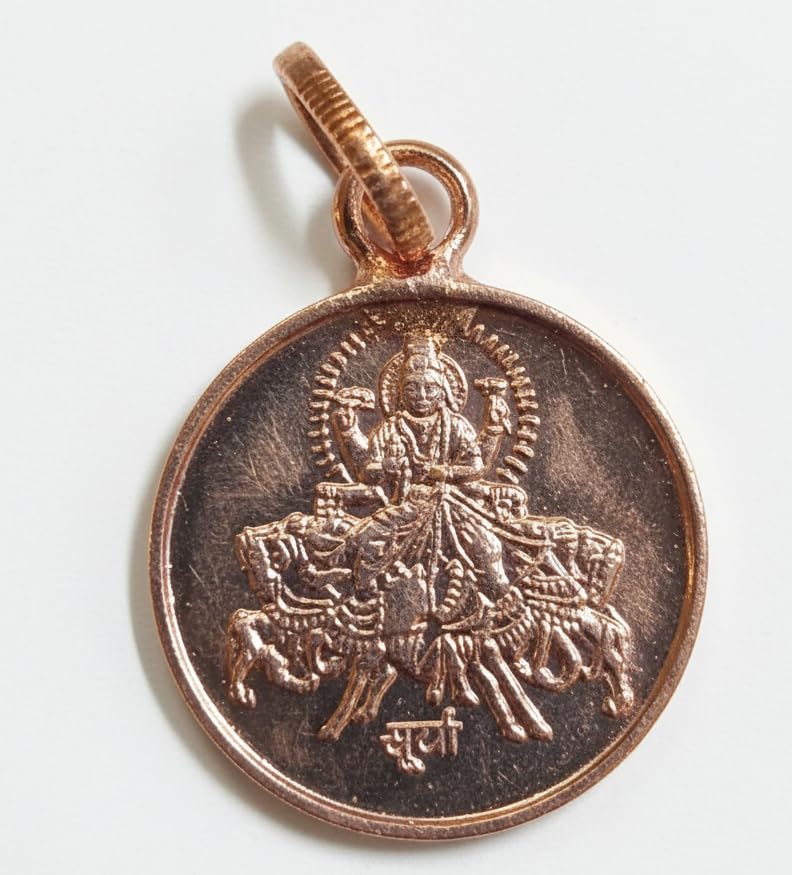 Image of Shri Surya Yantra Copper Locket Pendant for Good Health, Wealth, and Prosperity