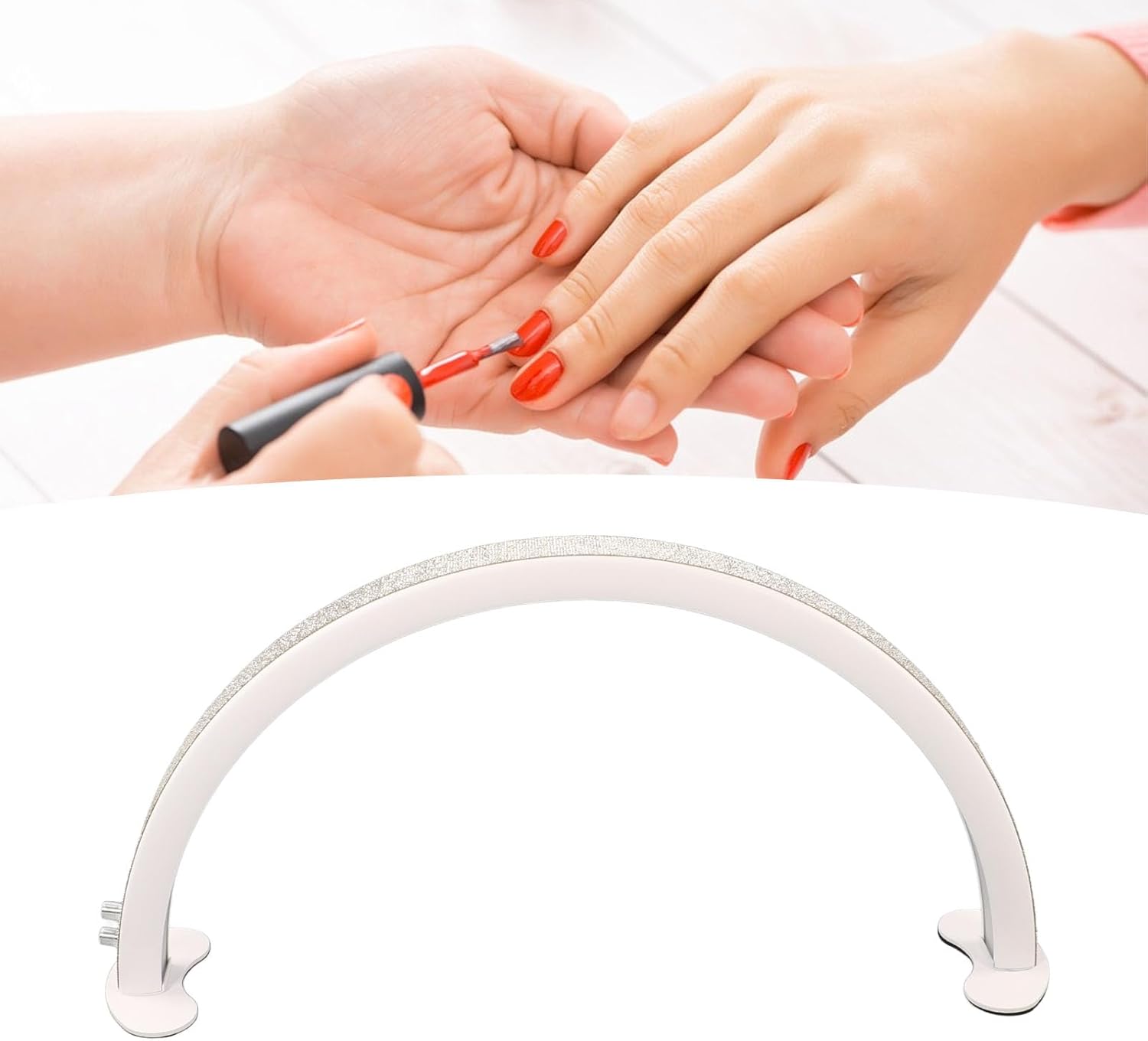 Luz LED de media luna de atenuación continua de 40 W de 28 pulgadas para escritorio de uñas, extensión de pestañas, cuidado de la piel con