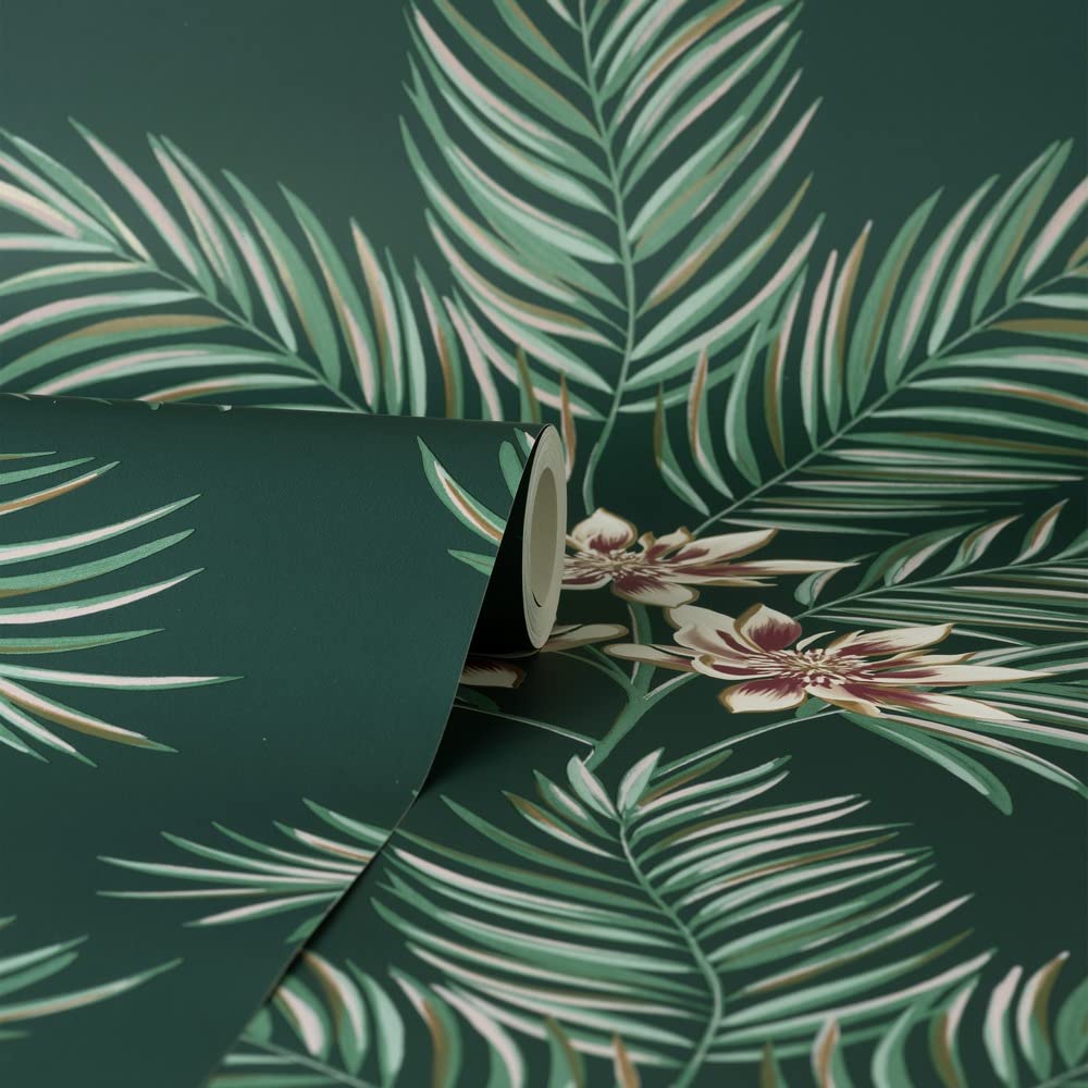Fine Decor FD43279 UK Bali Tropical Floral Emerald, Green, 52 x 1005 cm - Image 2