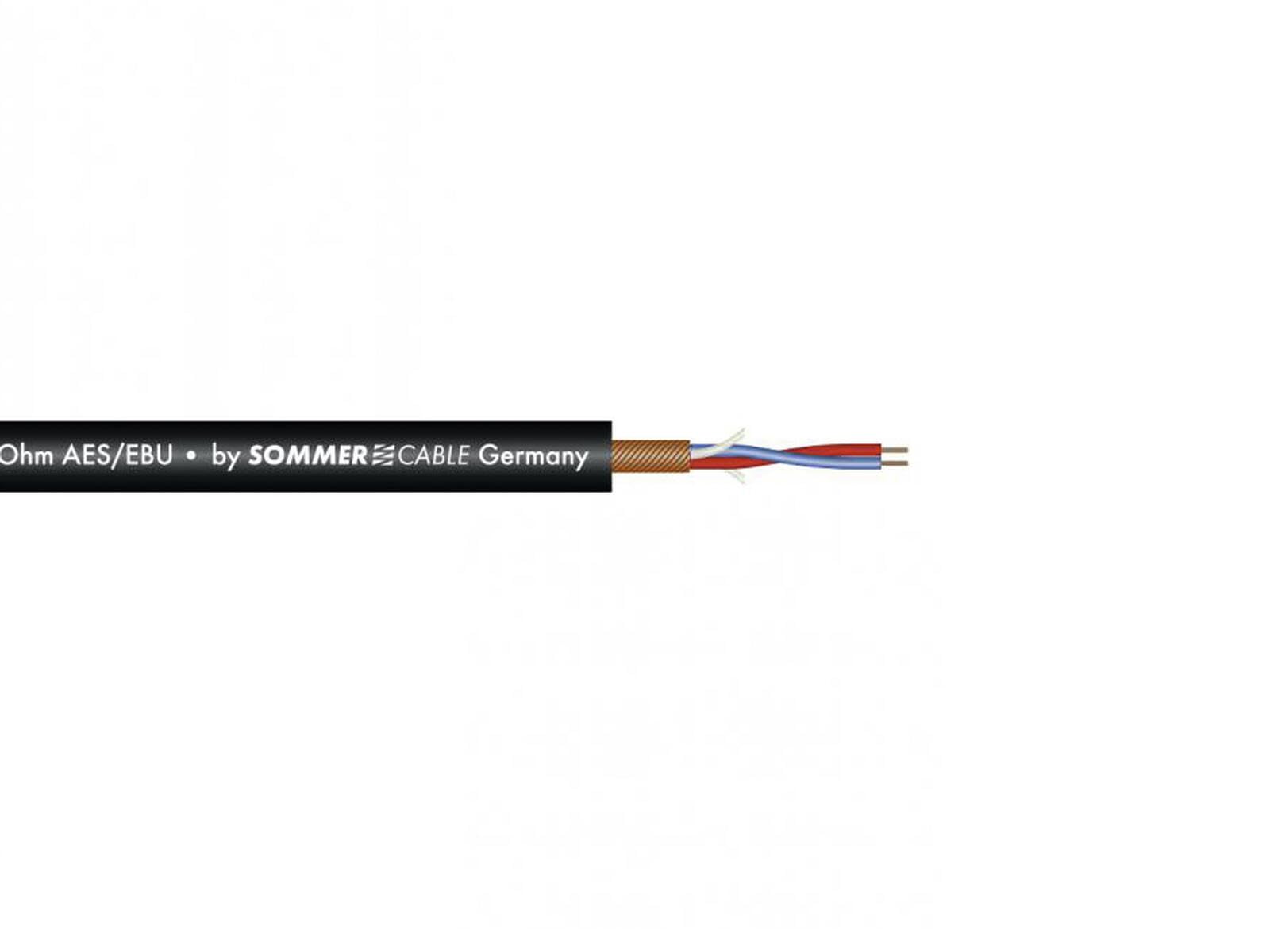 Sommer Cable micrófono Cable Aesebu 2 x 0,14 100 m BK SC-Micro-St