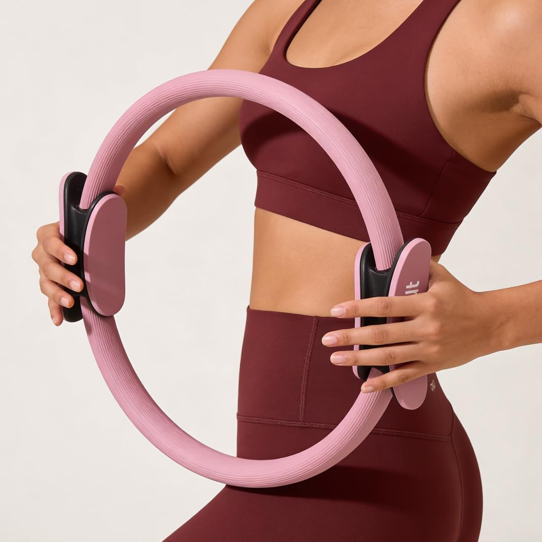 Cult Pilates Ring Fitness Circle with Dual Grip Handles Resistance Exercise Ring for Full Body Workout, Core Strength, Toning & Flexibility Lightweight Magic Circle for Home, Gym & Yoga - Pink