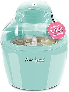 Elite Gourmet Americana EIM-1400M 1.5 Qt Freezer Bowl Automatic Easy Homemade Electric Ice Cream Maker, Ingredient Chute, ...