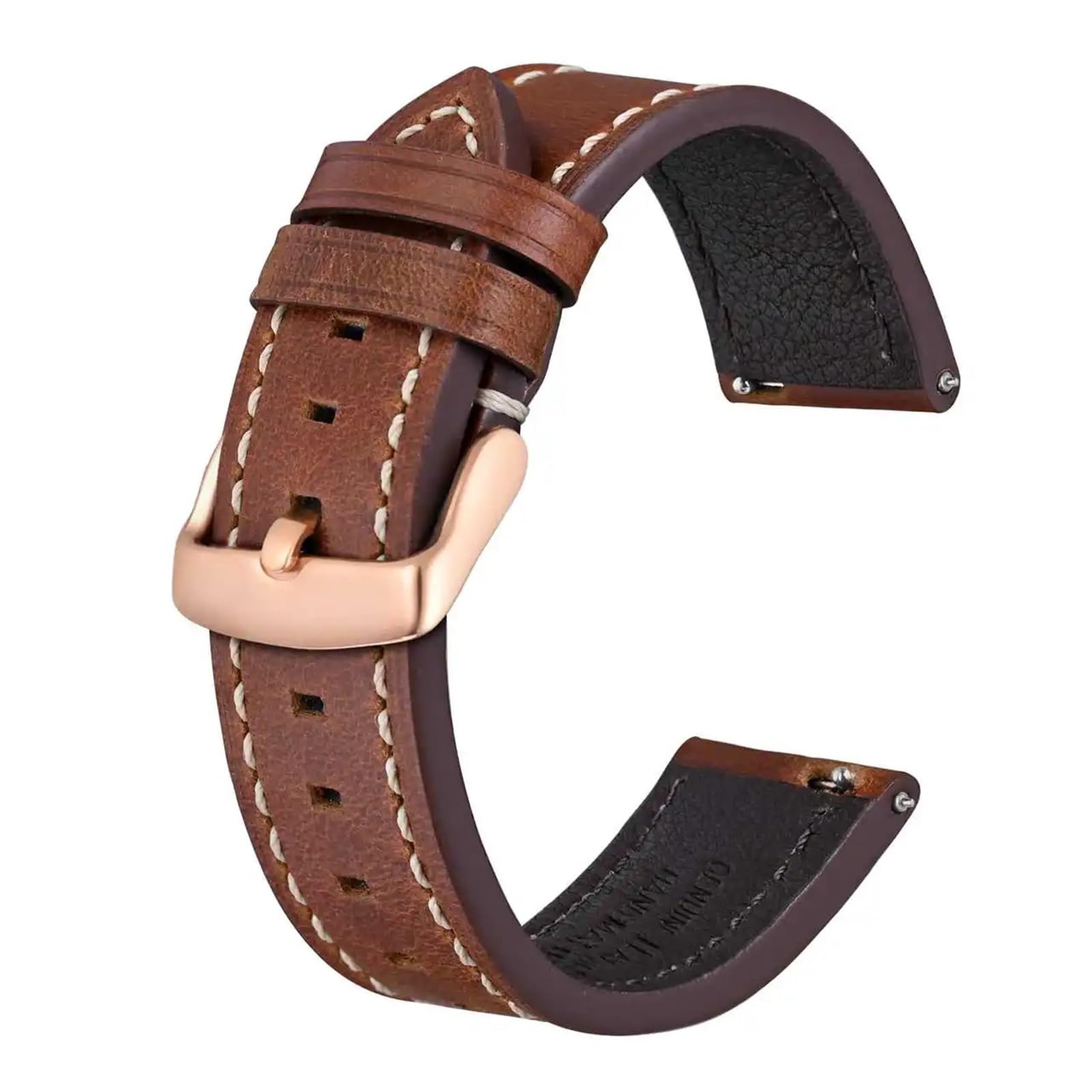 Cinturini, Cinturino for Orologio ~ in Vera Pelle for Uomo Donna(Light Brown,21mm)