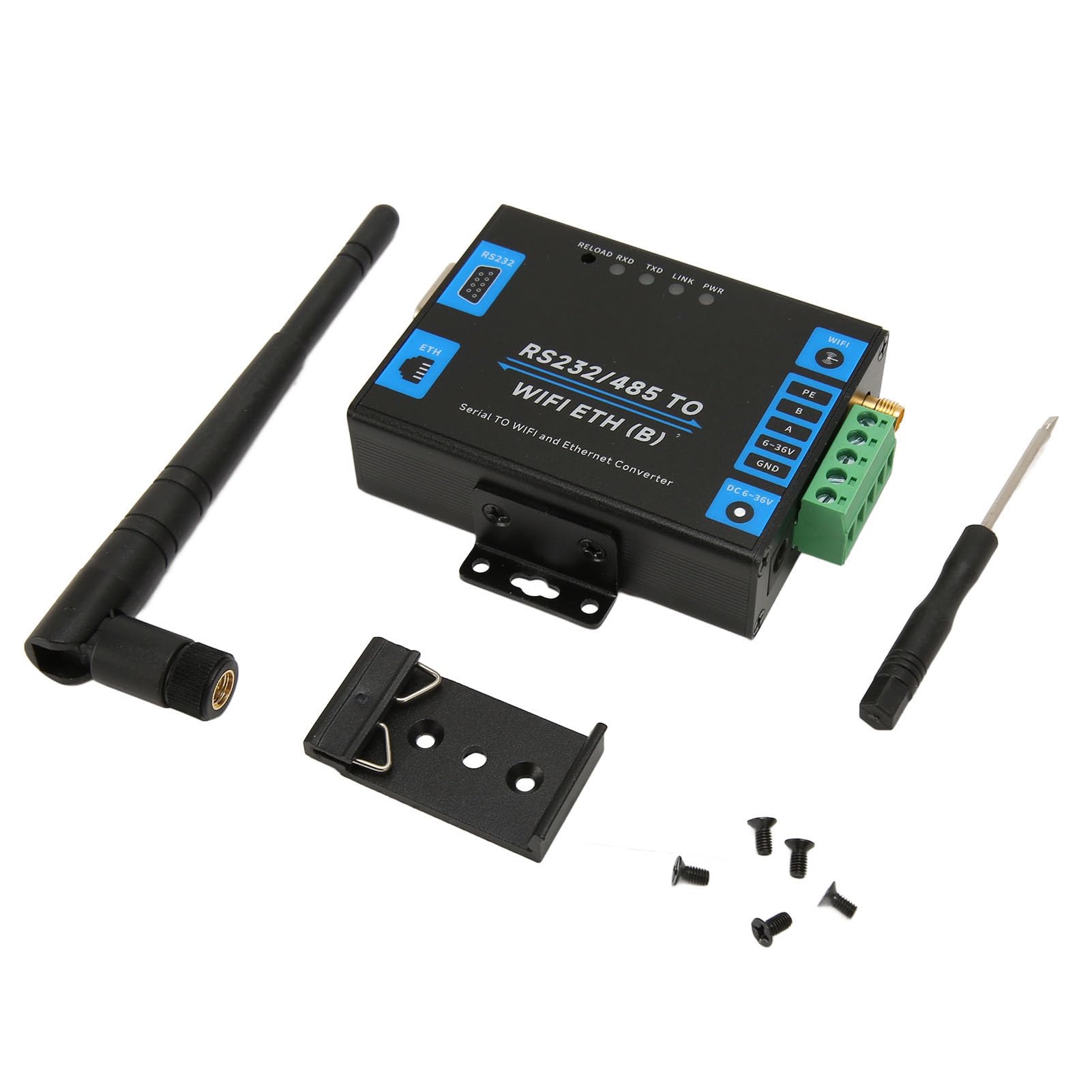 aqxreight Adaptador RS232 RS485 de Serie a Ethernet Transmisión Transparente Profesional Convertidor de Serie a Ethernet Paquetes Personalizados RS232 RS485 Adaptador de a EthernetRS232