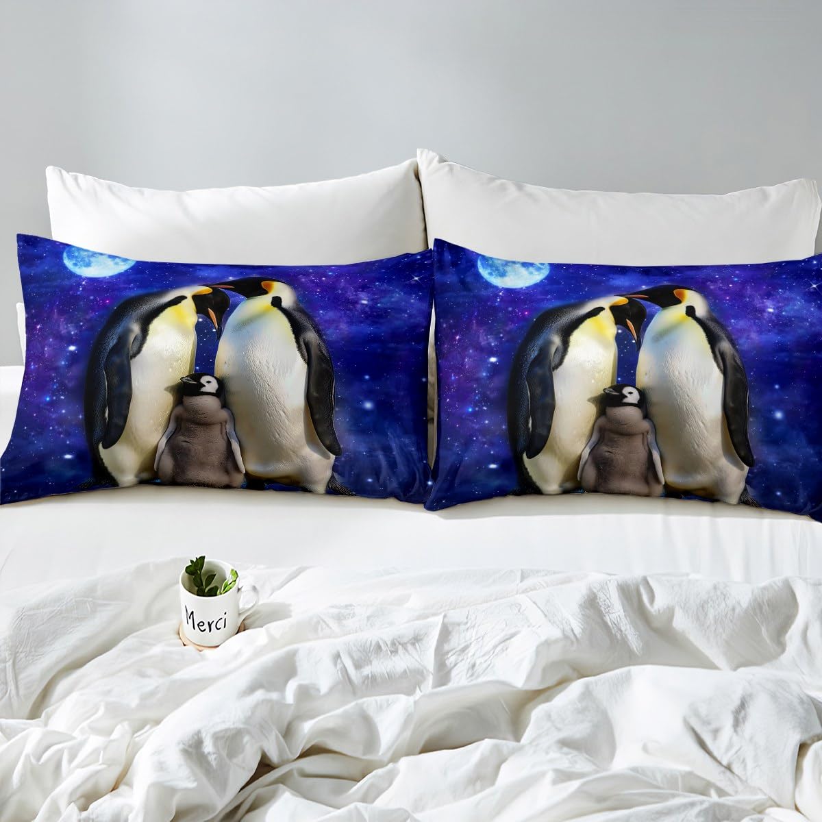 Manfei Cute Penguin Kids Duvet Cover Set Single Size, Animal Theme Comforter Cover - Image 4