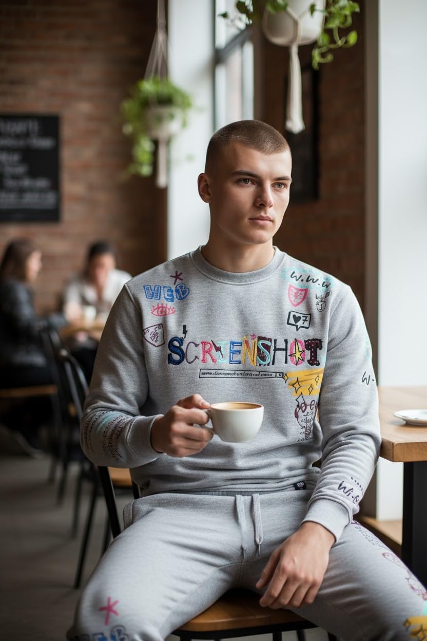 SCREENSHOT P1113 Fleece Pants Premium Urban Streetwear Graphic Sweatpants - Classic Jogger Fit - Image 3