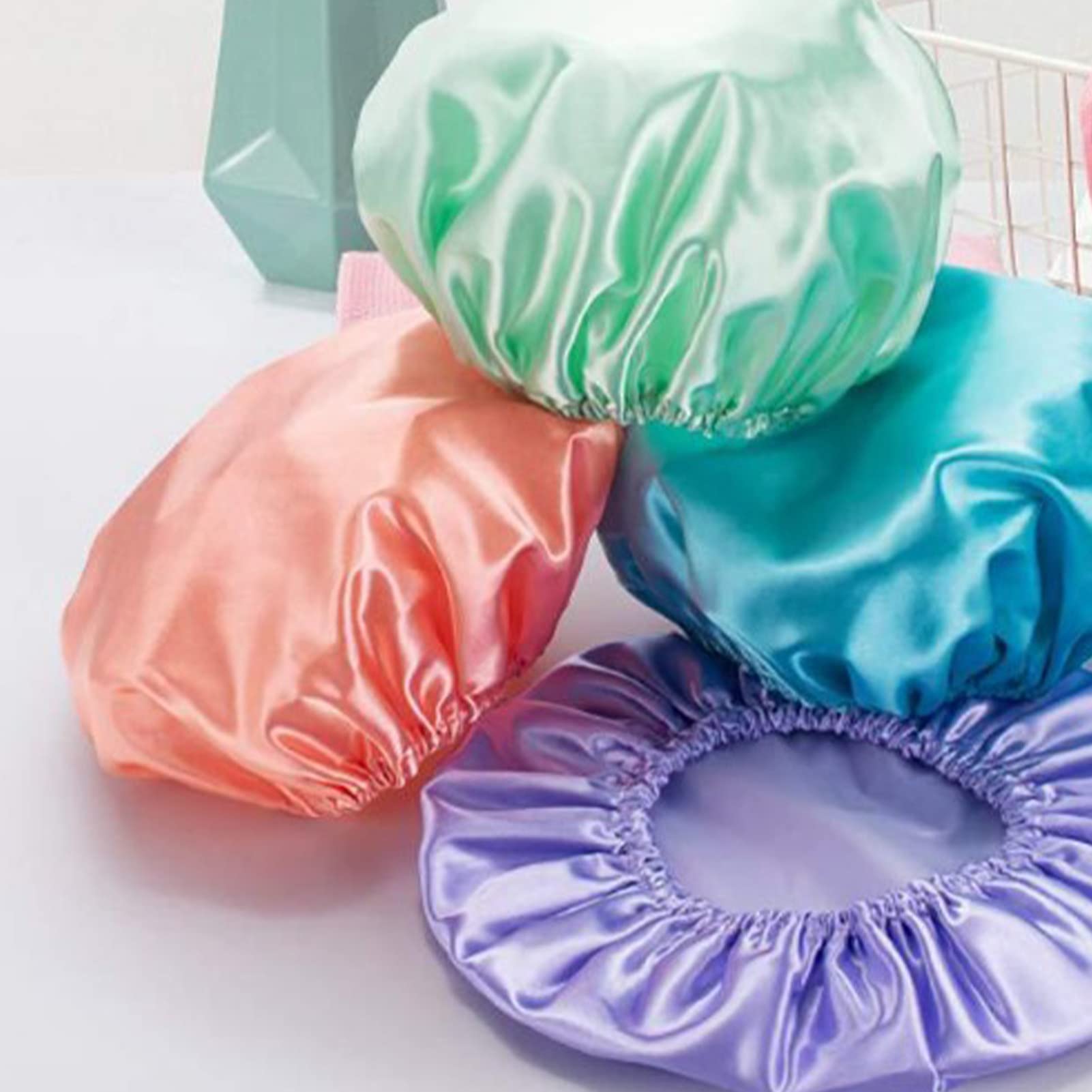 Srliya Gorro de Ducha, Gorro de Pelo Reutilizable Elástico Cómodo, de Ducha Impermeable para Baños, Cocina
