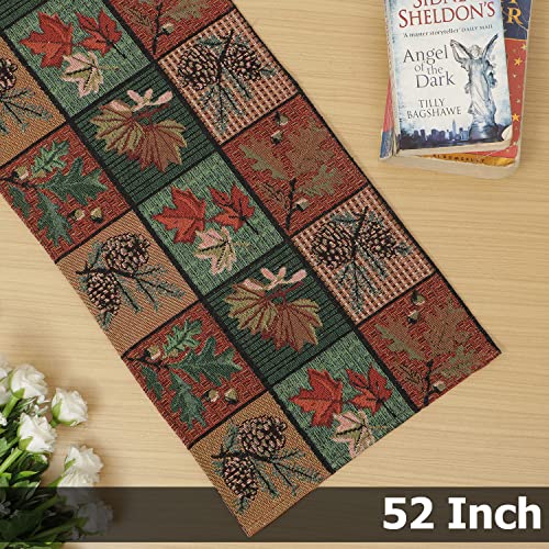 Image of HOKIPO Cotton Jacquard Dinner Table Runner 12x52 Inches (IN-531-D6, Multicolor)