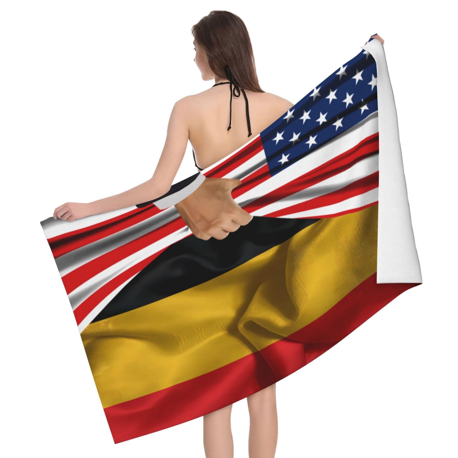 HLBSDM Microfiber America Flag and Belgium Flag Beach Towel Quick Dry Soft Sand Free Beach Towels for Pool Swim Beach Lightweight Thin Towels