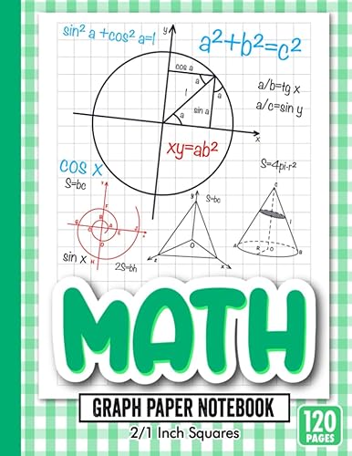 Math Notebook Graph Paper for Kids 1/2 inch squares: Graph paper composition notebook for students, math, science, art Grid Paper Notebook for ... Science Students Blank Quad Ruled 8.5’’x 11’’