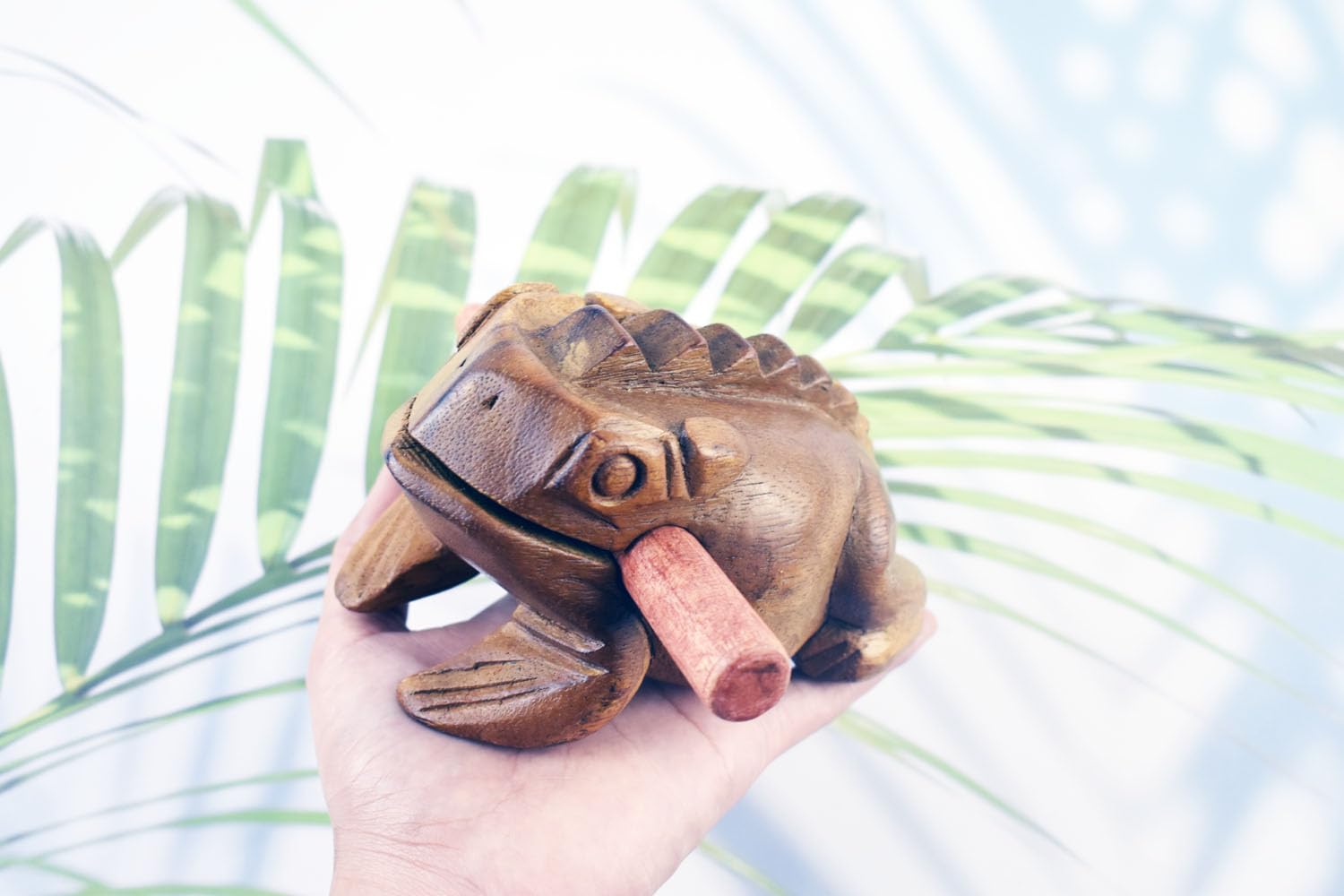 Frog guiro wood block musical instrument Percussion Musical Instrument Perfect size Natural Wood Güiro Frog. (5.5 inches-14.0 cm.) - Image 4