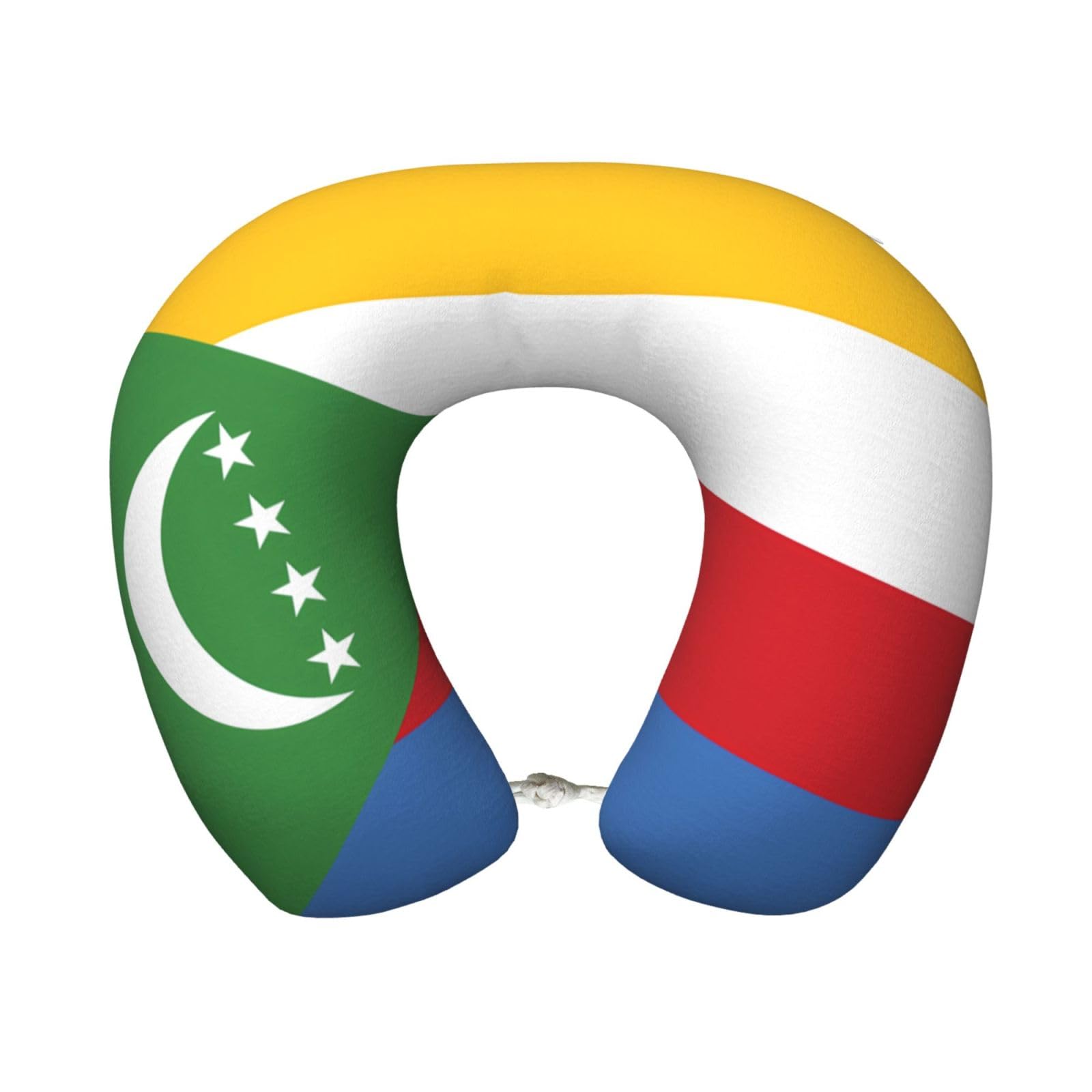 peiyeety Comfortable Flag of the Comoros Print Memory Foam Travel Pillow - U-Shaped Neck Support for Trips, Office Naps, and More