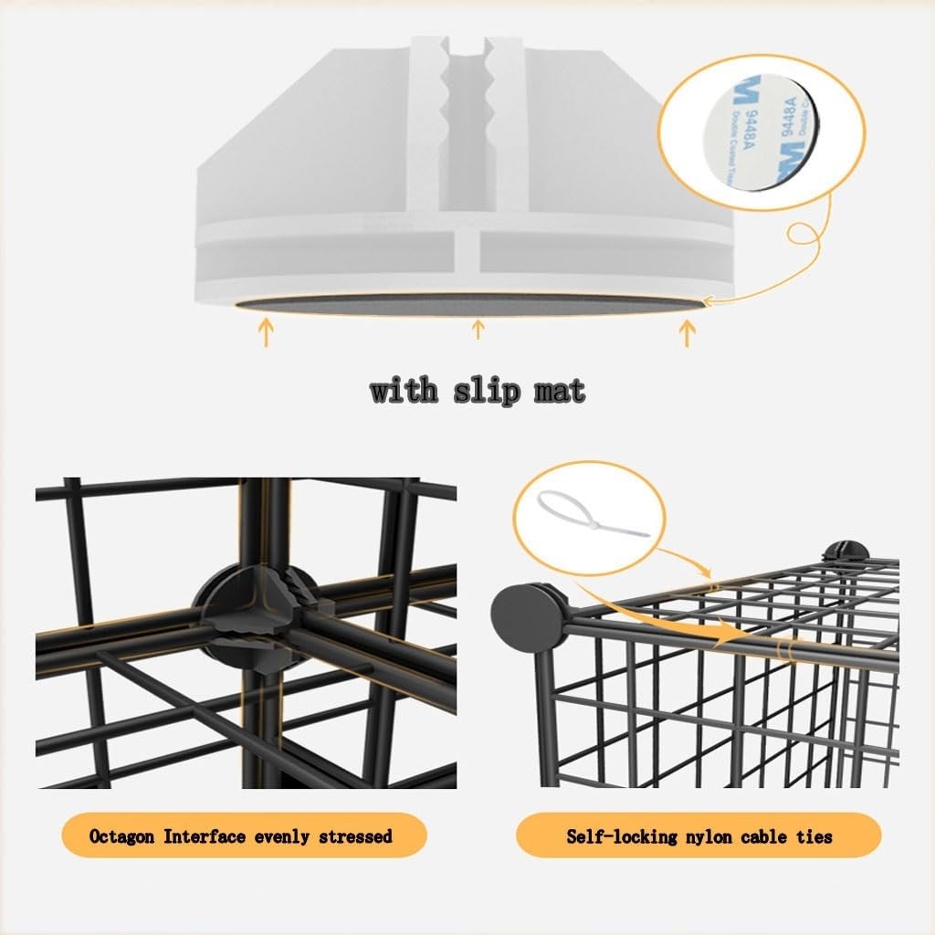 con Gabbia per Gatti, Gabbia Grande, Gabbia per Gatti Fai da Te, Gabbia per Gatti Grande, Recinzione per Gatti da Interni Rimovibile, Bianco e Nero Sono Disponibili Due Colori, Dimensioni 14