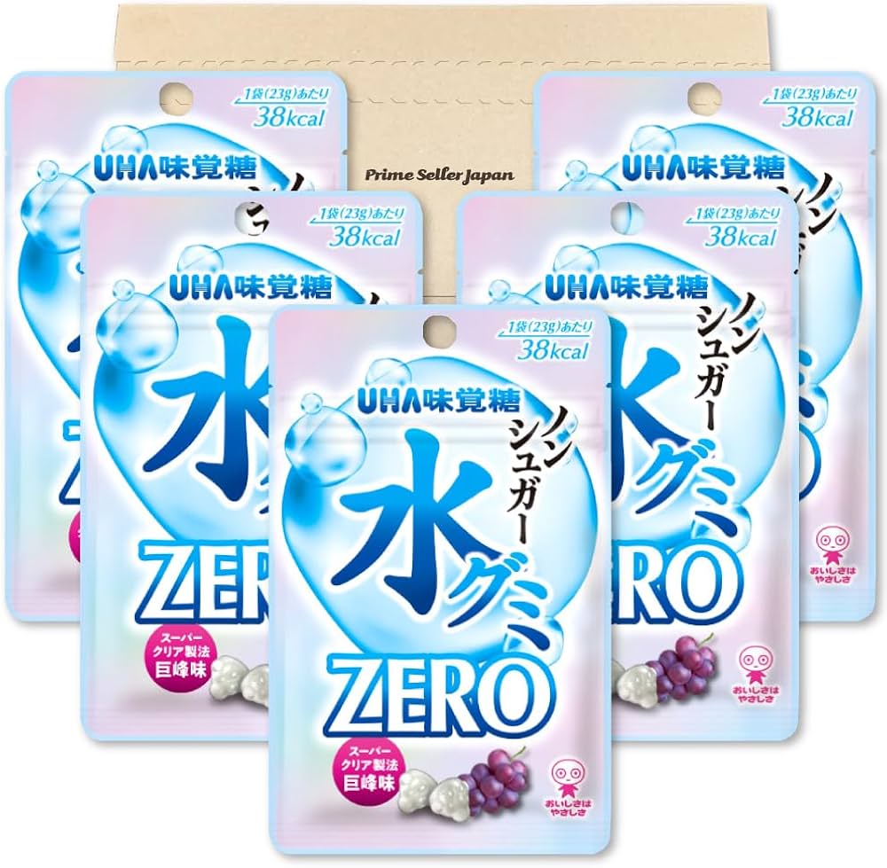 Amazon | UHA味覚糖 水グミ ZERO 巨峰味 23g ×5個 PSJBOX グミ お菓子 Amazon | UHA味覚糖 水グミ ZERO 巨峰味 23g ×5個 PSJBOX グミ お菓子