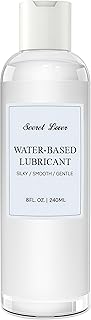 Secret Lover Water-Based Personal Lubricant, Ultra Silky Smooth Long-Lasting Lube for Women, Men, and Couples, Natural Ingredients Non-Staining, 8 Fl Oz