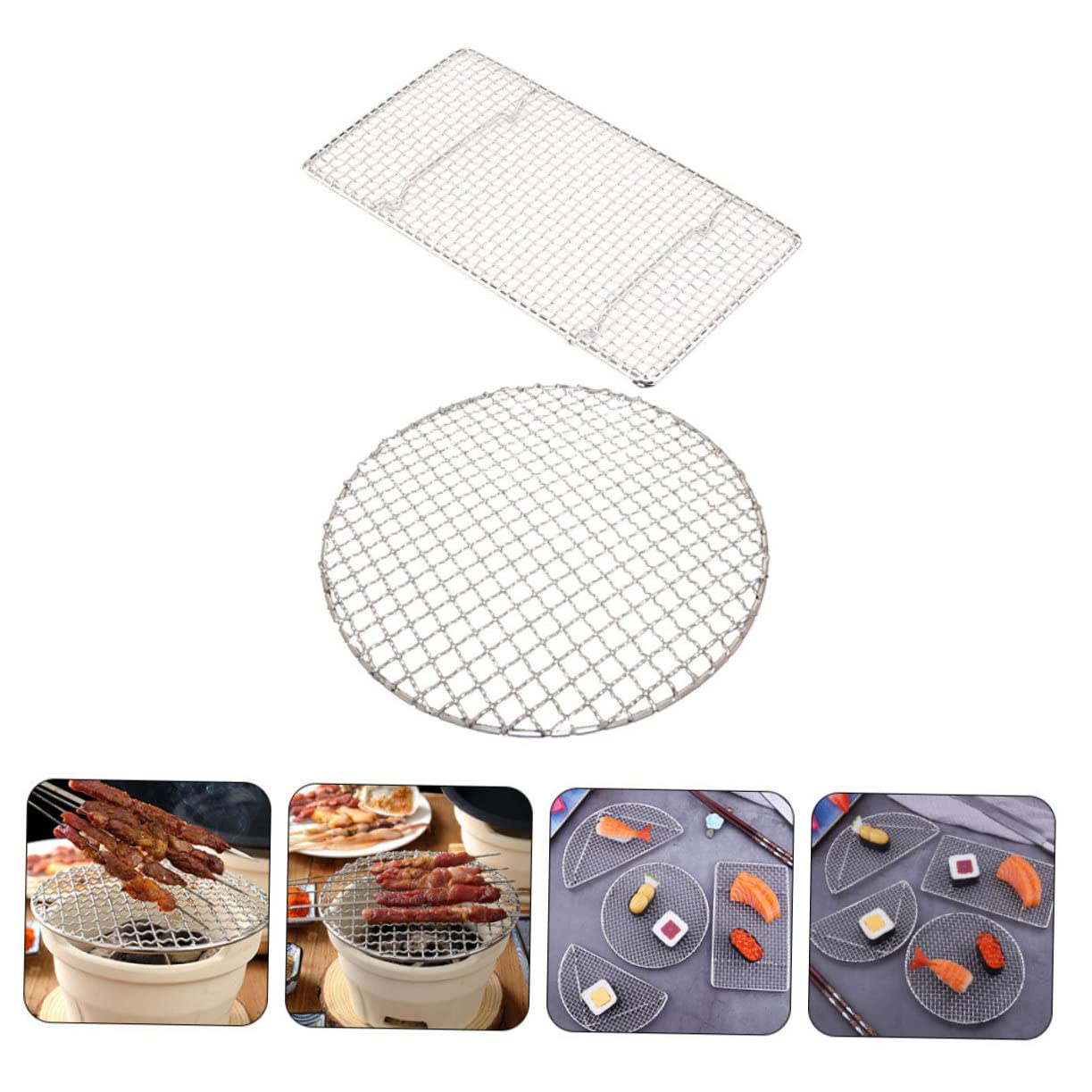 Grillmatte, 2er-Pack Silber for Outdoor-Camping in verschiedenen Größen
