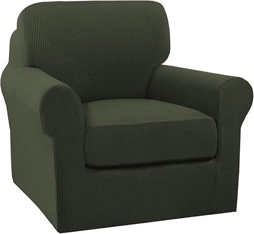 Vista 150 de Turquoize - Funda elástica para sofá de 2 piezas y 3 cojines, funda protectora lavable con elástico en la parte inferior, tela jacquard gruesa