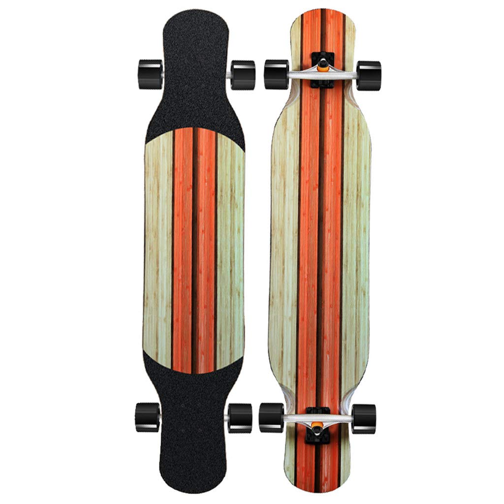 HYE-SPORT Skateboard Dancing Longboard Cruiser - 46 Inch Drop Through Freestyle - 5-ply Maple and 1-ply Bamboo Board,Skate Styles in Graphic Designs