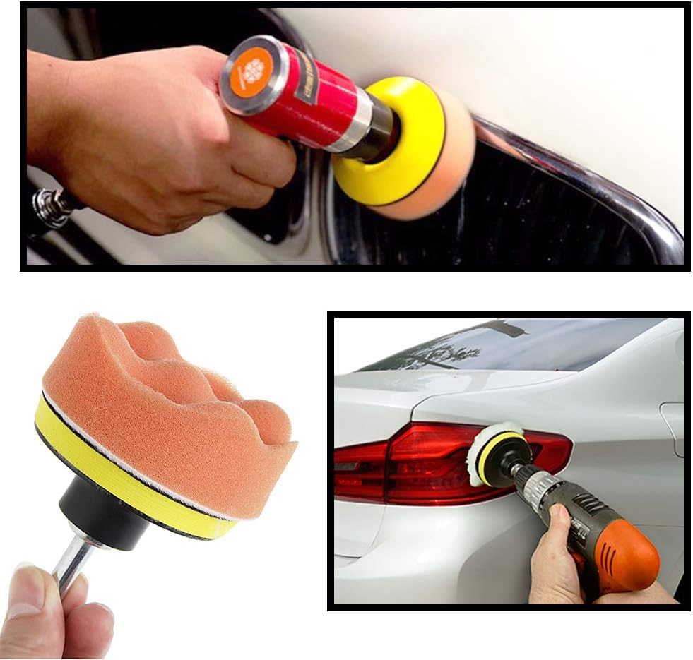 CANOPUS Buffing Pads, Polishing Pad Kit, Buffer for Car Detailing, Polishing Wheel for Drill, Car Polishers and Buffers Kit for Sanding, Polishing, Waxing & Sealing Glaze, 3 inch, 11 Pieces