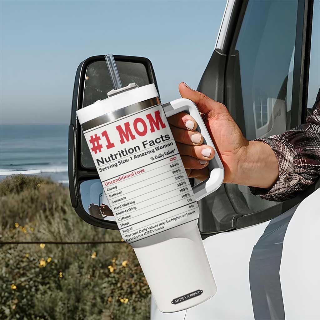 Funny Mom Nutrition Facts Tumbler With Handle - Trump Mom Gift for Mother’s Day, Christmas, Birthday - Best Mom Ever Mug from Son Daughter - Great Mother Appreciation Present - Image 5