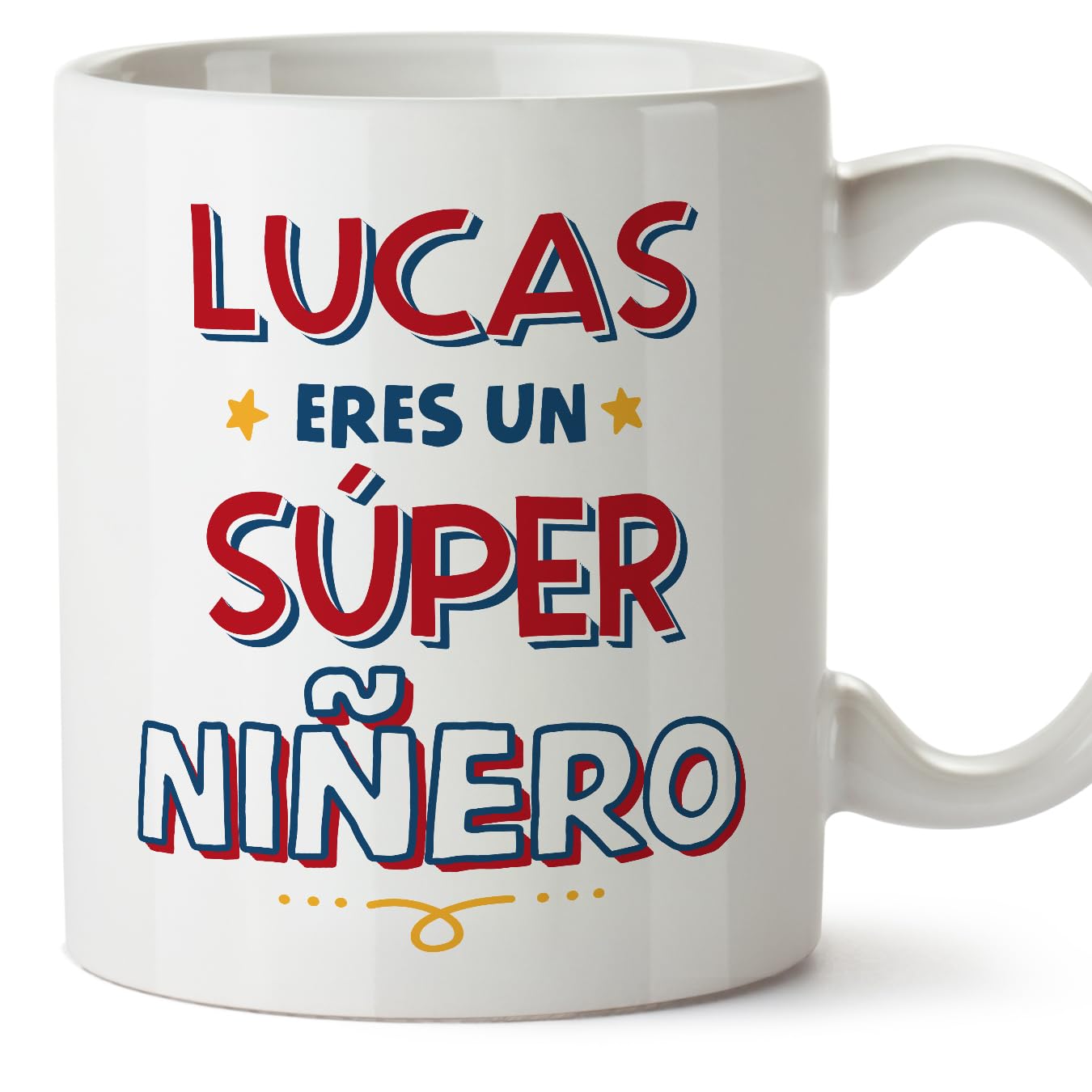 MUGFFINS Personalised Mug for Nanny Man - in Spanish - Eres Súper - Funny Custom Gift for Colleagues - Ceramic 11oz Mug