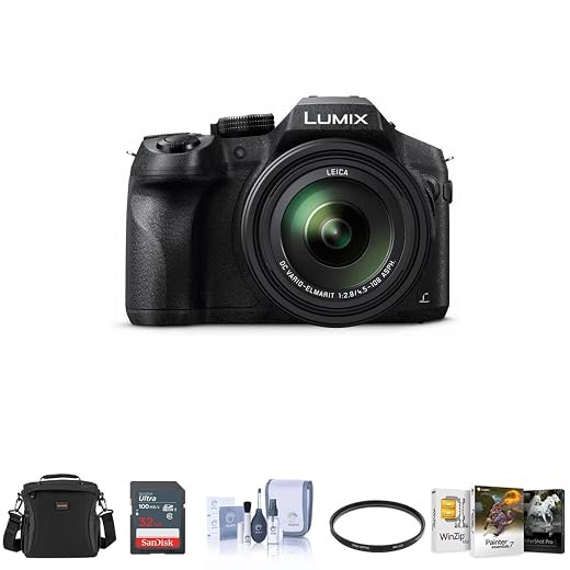 Best DSLR Camera For Beginners: 5 Latest Camera Choices 4 Panasonic Lumix DMC-FZ300 Digital Camera, 12.1 Megapixel, 1/2.3-inch Sensor, 4K Video, Splash/Dustproof Body, 24X Zoom Lens F2.8 Bundle with Bag, 32GB SD Card, Mac Software Pack, Filter, Cleaning Kit