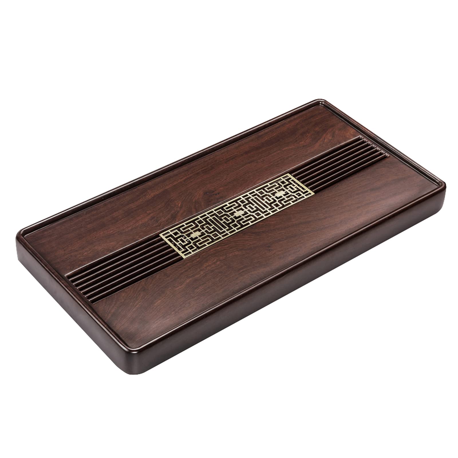 Reservoir Type Tea Tray, Chinese Gongfu Tea Tray with Water Storage, Oolong Tea Tray Cup Platter with Drain Hole, for Living Room, Tea Room, Office (60 * 30 * 4.5cm)
