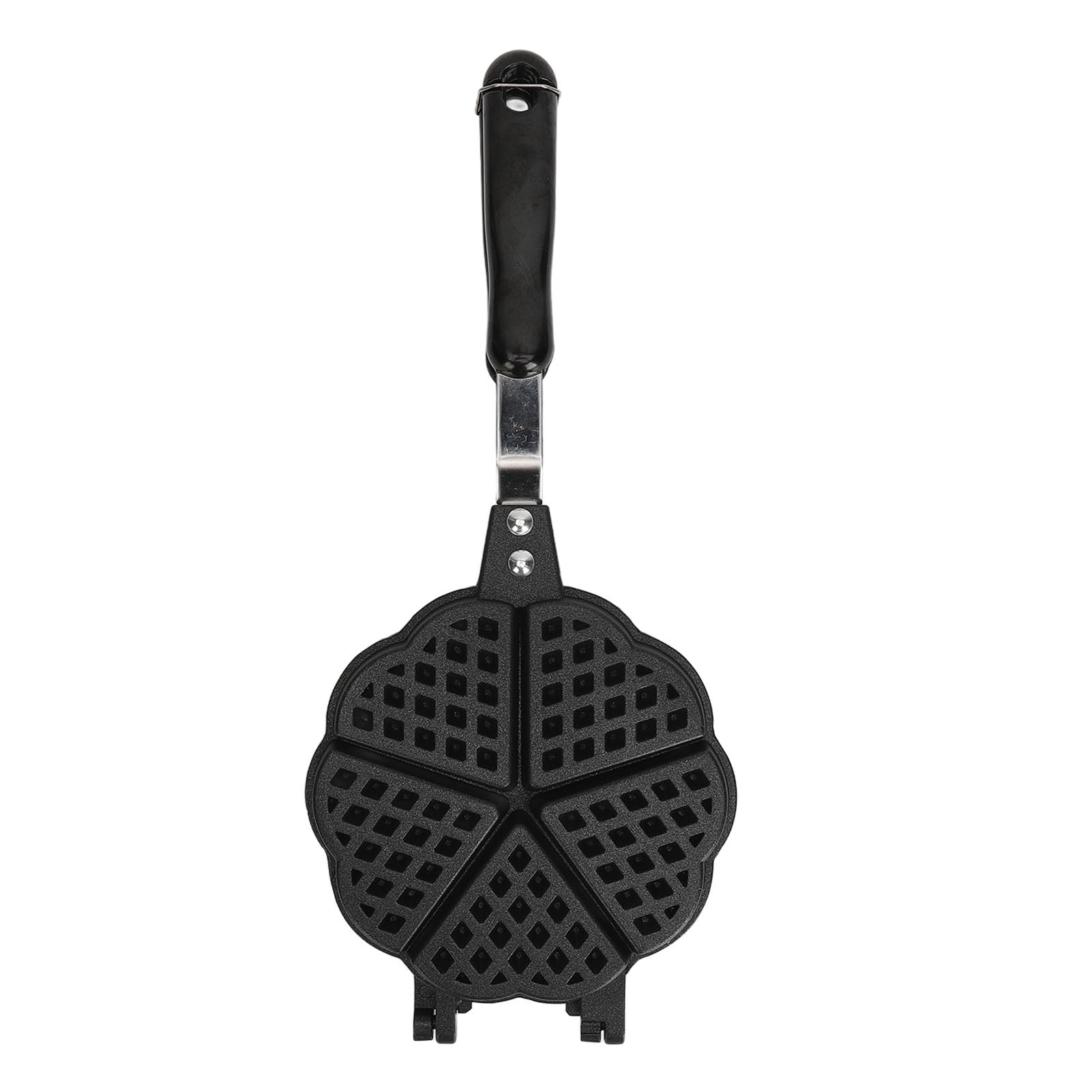 Cyrank Waffle, Double Plat D'aluminium Mini Waffle Petit-déjeuner Portable Sandwich, Grille-pain Pour La Cuisine Familiale