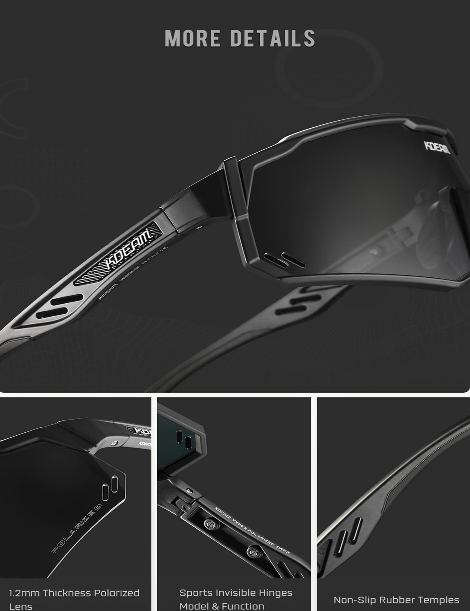 Occhiali da sole sportivi polarizzati da uomo e donna UV400 occhiali da ciclismo antivento per la guida, corsa, golf