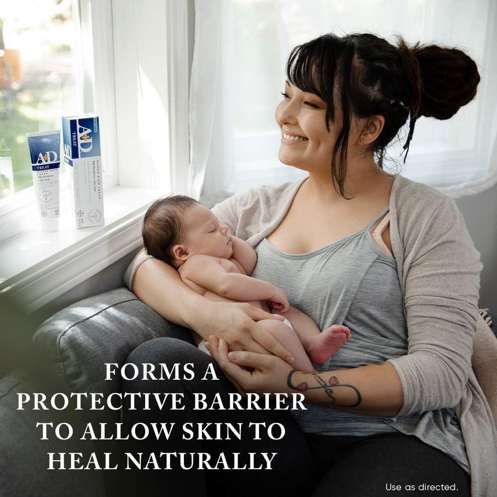 A+D Diaper Rash Cream, Dimethicone Zinc Oxide Cream, 4 oz (113 g) (8PK)